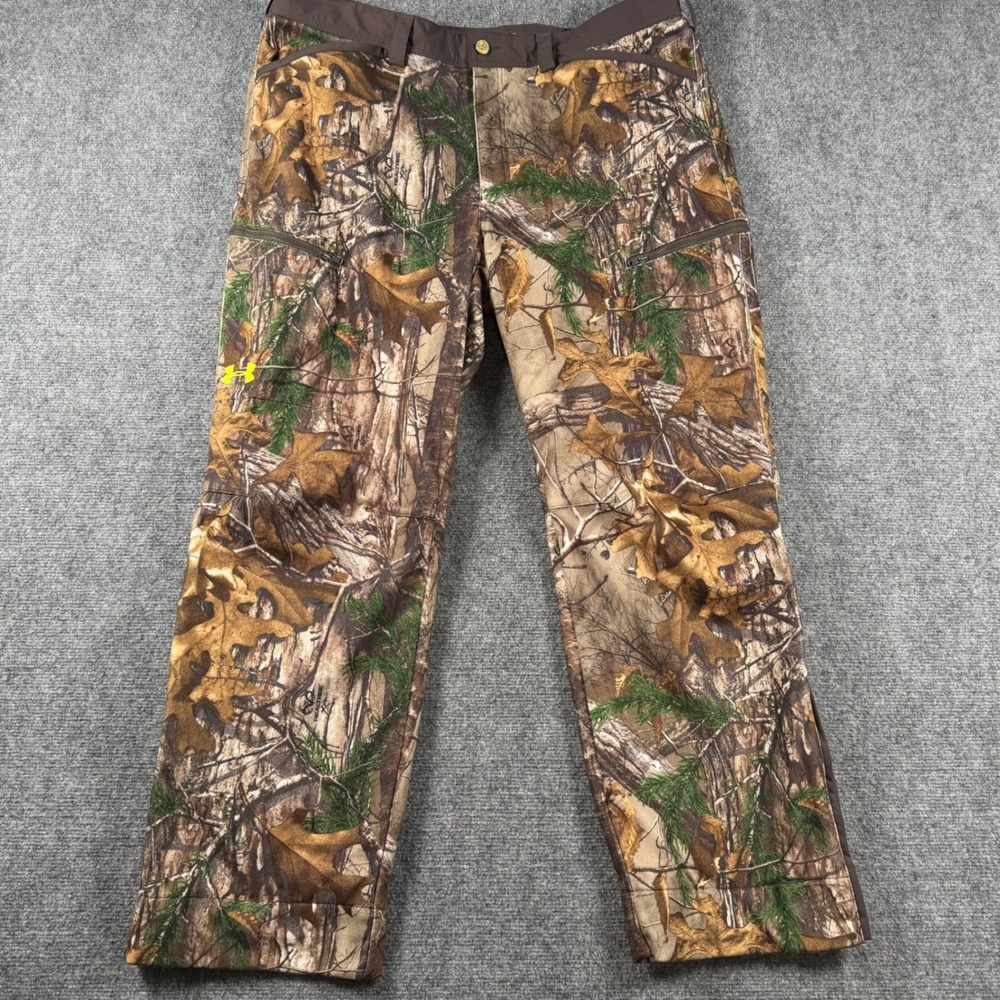 Under Armour Pants Mens 40 Brown Realtree Camo Scent Control ColdGear Hunting